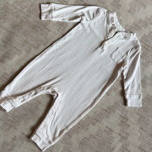 Baby GAP 3-6M Pink and White Striped 1 Piece with Front Pocket & Buttoned Neck